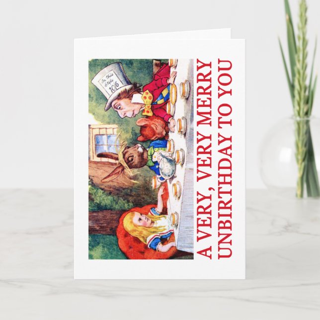 A VERY, VERY MERRY UNBIRTHDAY TO YOU! HOLIDAY CARD (Front)