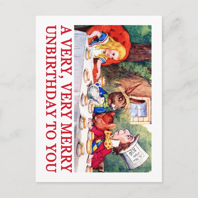 A VERY, VERY MERRY UNBIRTHDAY TO YOU! POSTCARD (Front)
