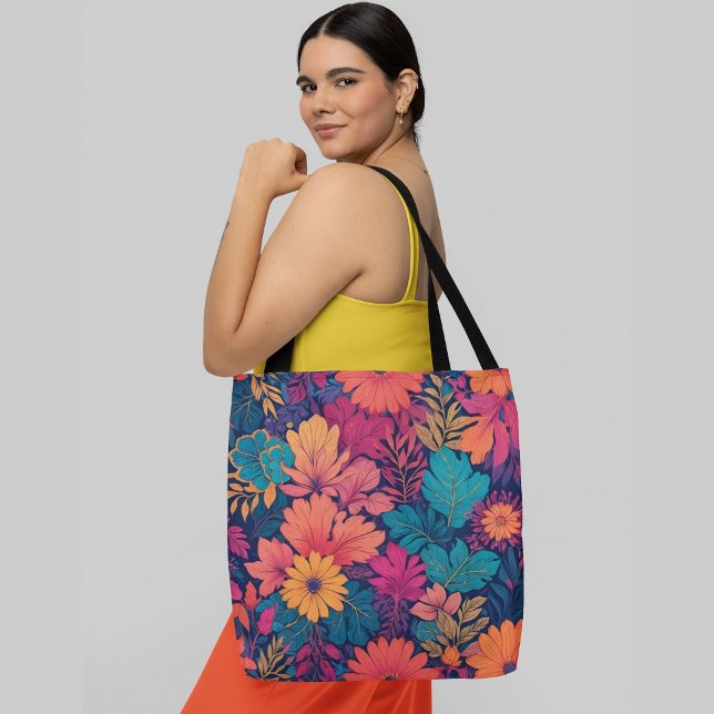 A vibrant and colourful floral pattern  tote bag (Creator Uploaded)