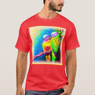A Vibrant and Joyful Rainbow Birds. Buy Now T-Shirt