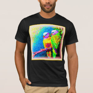 A Vibrant and Joyful Rainbow Birds. Buy Now T-Shirt