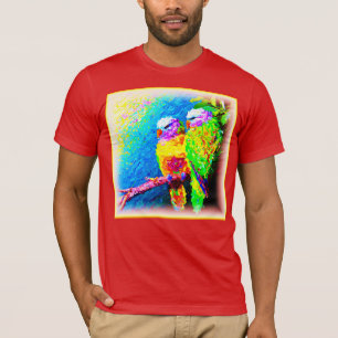 A Vibrant and Joyful Rainbow Birds. Buy Now T-Shirt