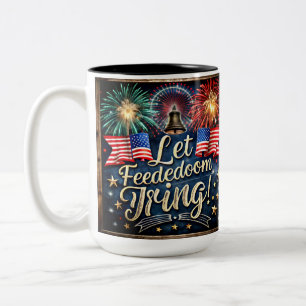 A Vibrant and Patriotic Artwork Two-Tone Coffee Mug