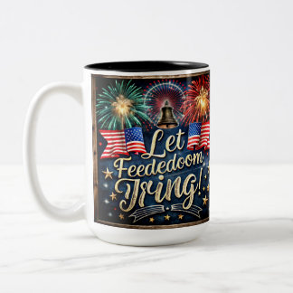 A Vibrant and Patriotic Artwork Two-Tone Coffee Mug