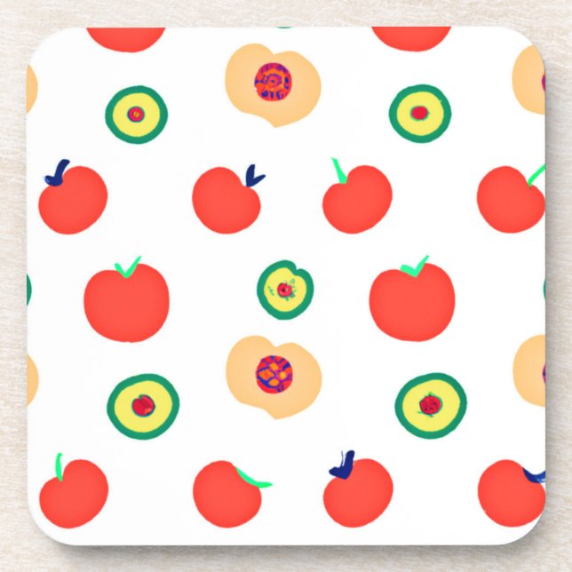 A Vibrant Apples Fruit Patterns Design   Coaster (Front)