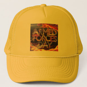 A vibrant " Armed forces day " 2025 hat