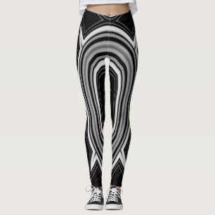 A vibrant black & white "Ratti_Creative_Arts" Leggings