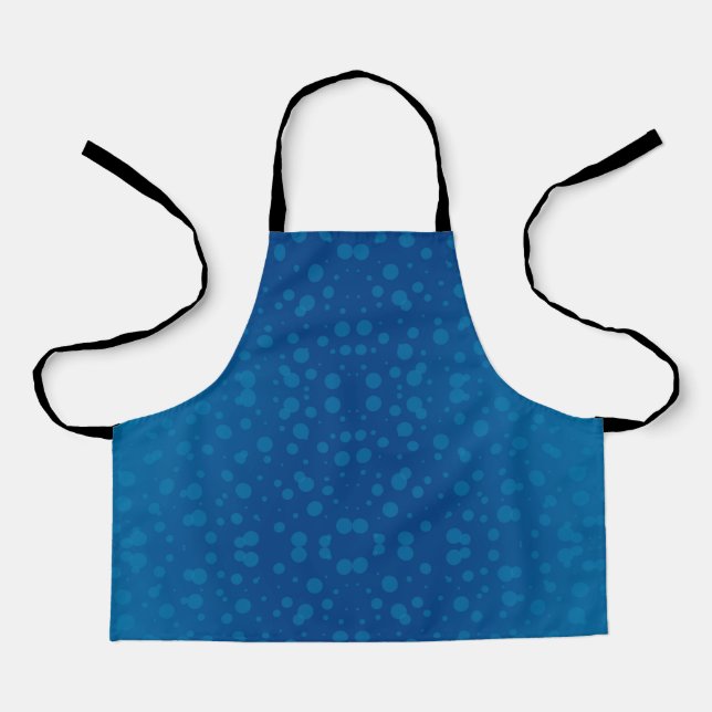 A vibrant blue apron with a subtle dot pattern  (Front)