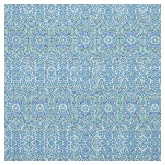 A vibrant blue colour classic fabric print pattern (Swatch)