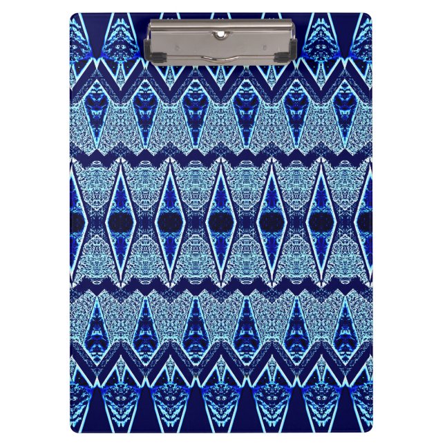 A vibrant blue texture classic pattern  clipboard (Front)