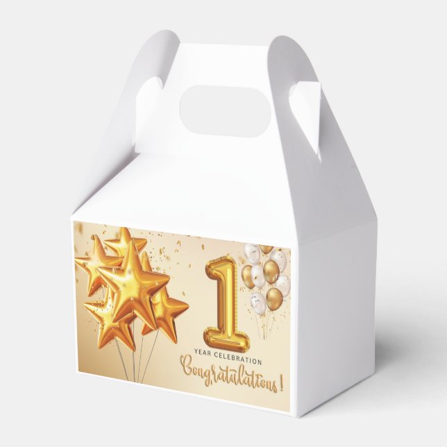 A Vibrant Celebration of one year Favour Box (Back Side)
