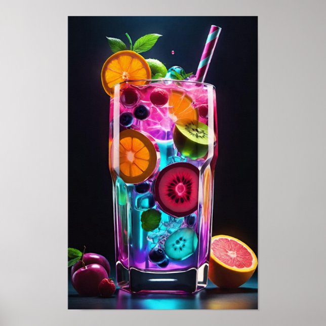 A Vibrant Cocktail Glass Poster (Front)