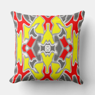 A vibrant colourful classic fabric pattern design cushion