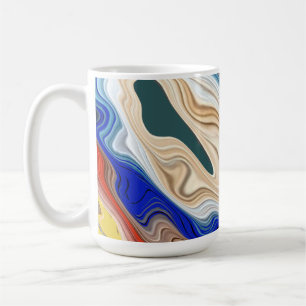 A vibrant colourful classic groorvy pattern coffee mug