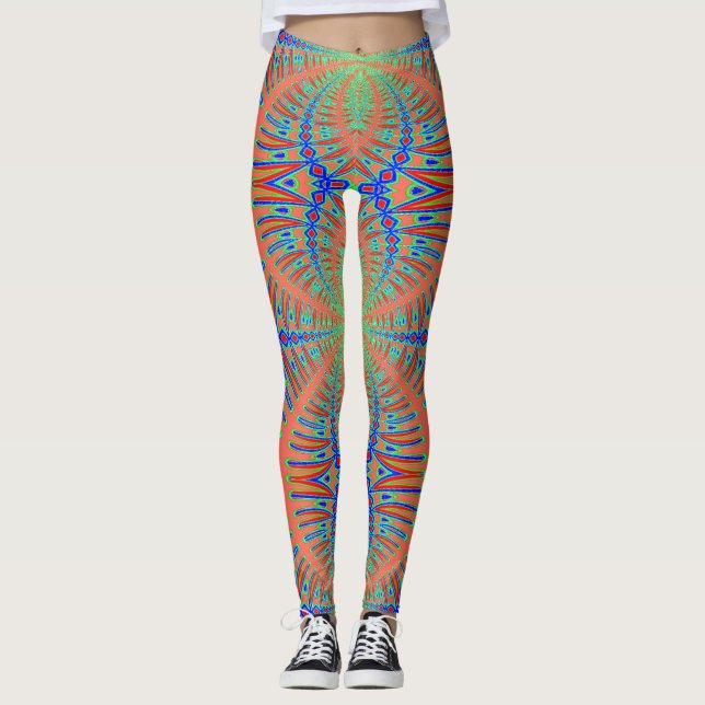 A vibrant colourful "Ratti_Creative_Arts" Leggings (Front)