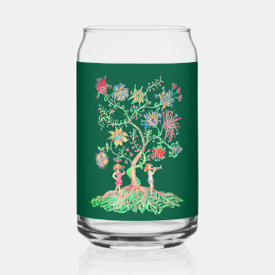 A vibrant drawing depicts a fantasy tree can glass