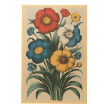 A vibrant Floral wood wall art