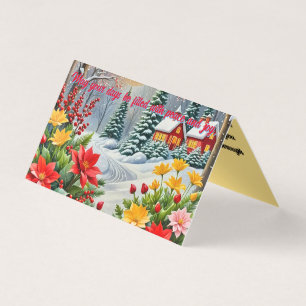 A vibrant flower garden Christmas Card
