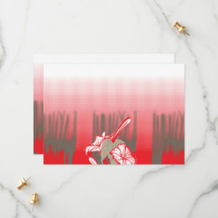 A vibrant graphic design features a red, patterned save the date