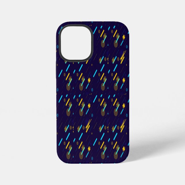 A vibrant iPhone case with a dark blue background (Back)