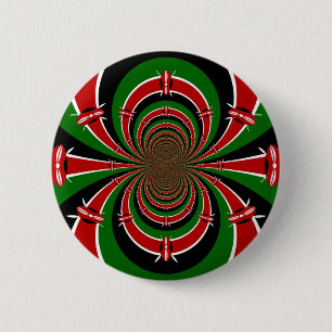A Vibrant Kenyan Vision: Kenya Flag Kaleidoscope 6 Cm Round Badge