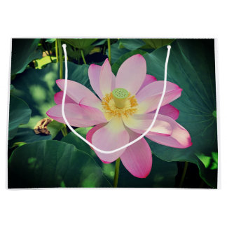 A vibrant lotus flower large gift bag