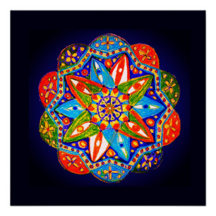A vibrant mandala poster