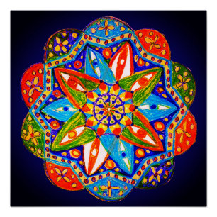 A vibrant mandala poster