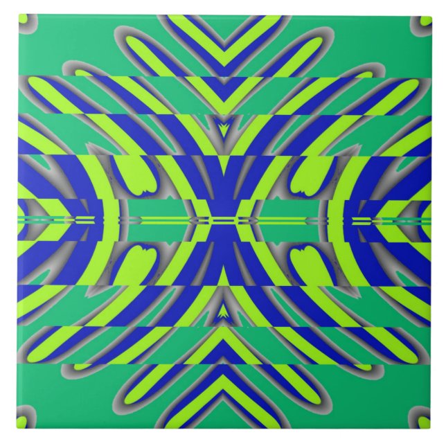 A vibrant multicolor classic pattern  ceramic tile (Front)