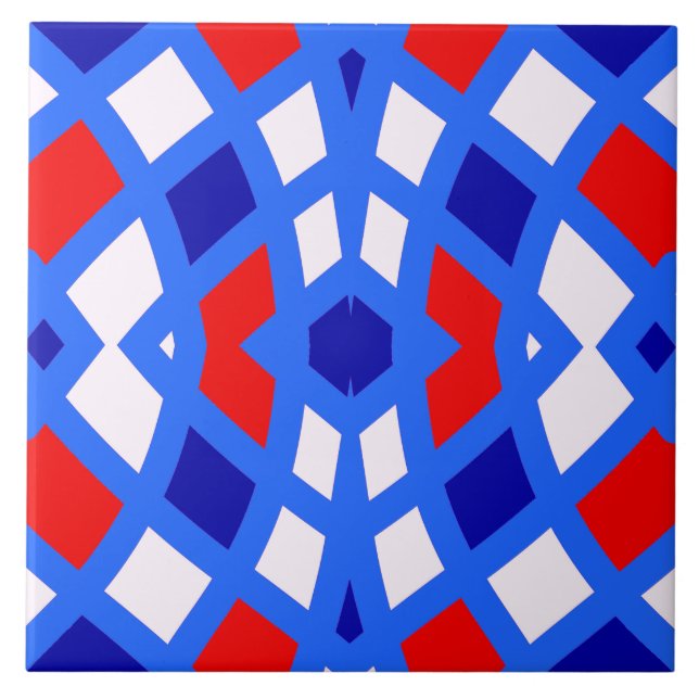 A vibrant multicolor classic pattern  ceramic tile (Front)