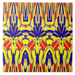 A vibrant multicolor classic pattern  ceramic tile