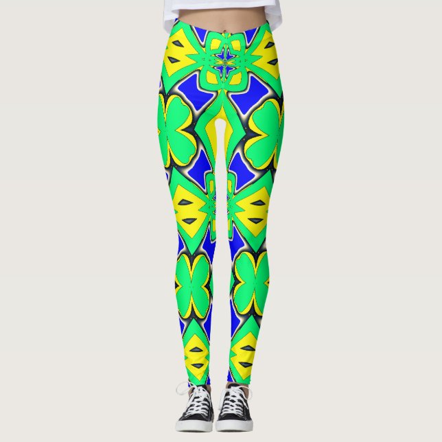 A vibrant multicolor classic "Ratti_Creative_Arts" Leggings (Front)