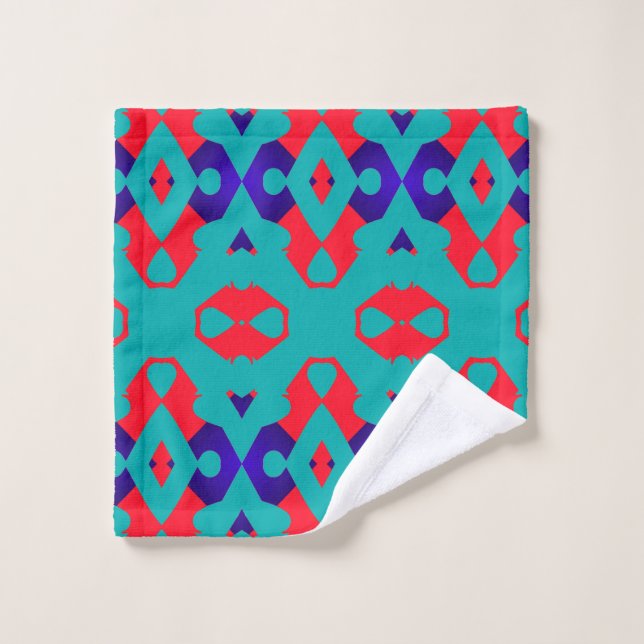 A vibrant multicolor fabric pattern design  bath towel set (Wash Cloth)