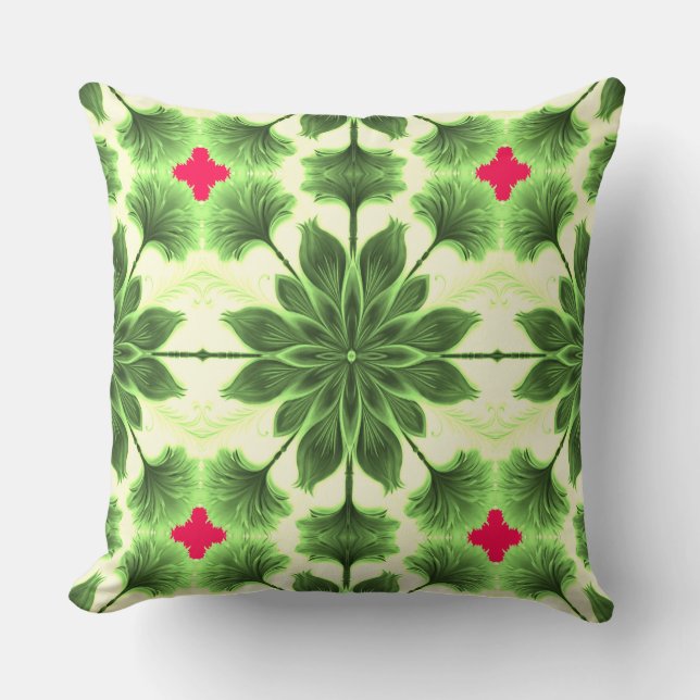 A vibrant multicolor fabric pattern design  throw cushion (Front)