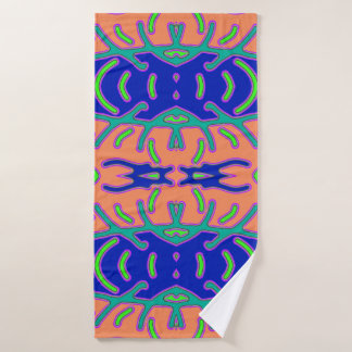 A vibrant multicolor fabric print pattern design bath towel