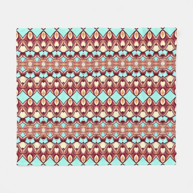 A vibrant multicolor fabric print pattern design  fleece blanket (Front (Horizontal))