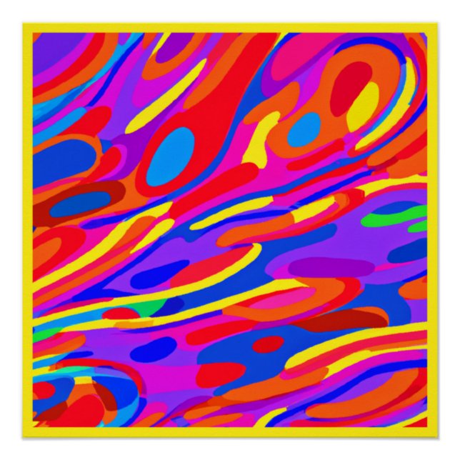 A Vibrant of Colourful Patterns Artwork Poster (Front)
