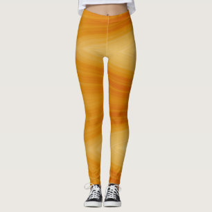 A vibrant orange colour "Ratti_Creative_Arts" Legg Leggings