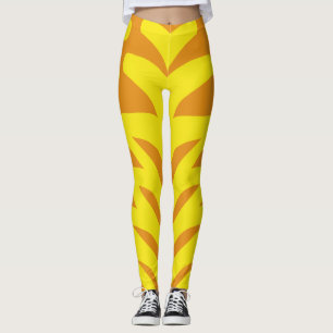A vibrant orange yellow "Ratti_Creative_Arts" Leggings