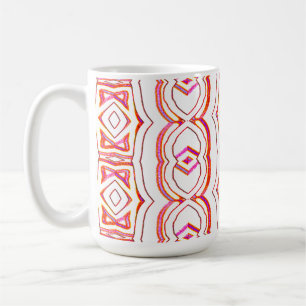 A vibrant red and white seamless pattern design coffee mug