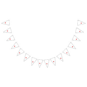 A vibrant red poppy flower with delicate petals an bunting 