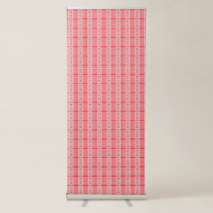 A vibrant red rose with dewdrops gently resting on retractable banner
