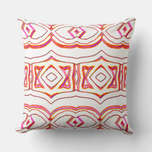 A vibrant red white classic fabric pattern design  cushion