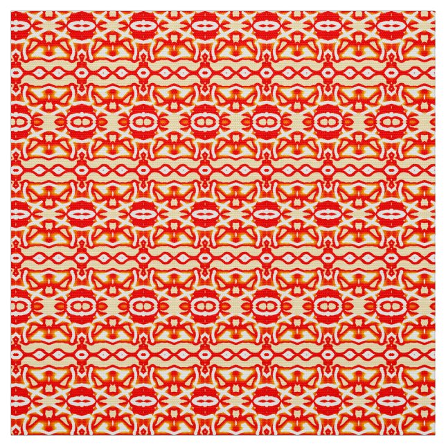 A vibrant red & yellow classic fabric pattern  (Swatch)