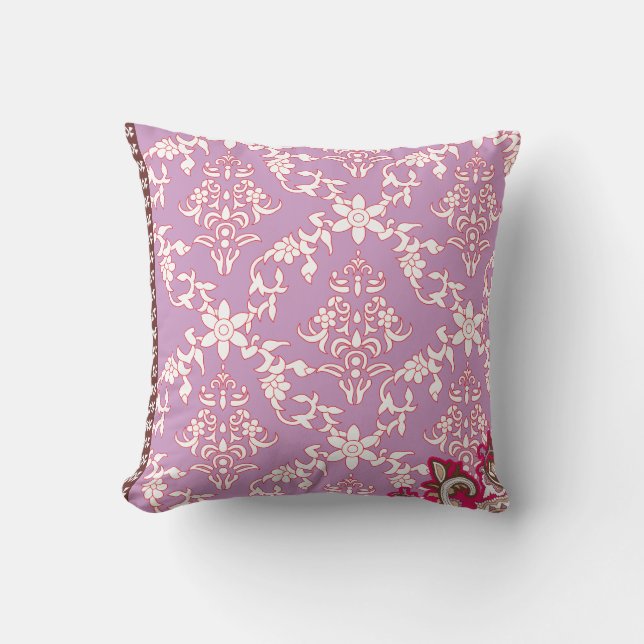 A vibrant textile design featuring intricate patte cushion (Front)