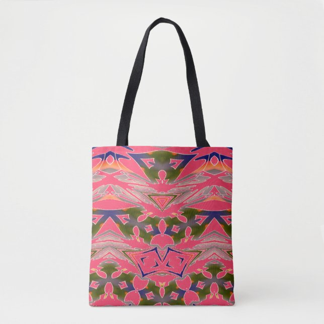 A vibrant trendy multiple colour classic design  t tote bag (Front)