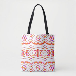 A vibrant trendy red & white classic design tote bag