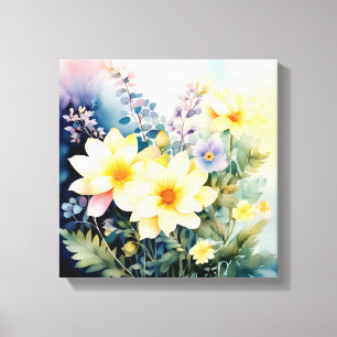 A Vibrant Watercolor Floral Arrangement Canvas Print