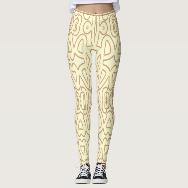 A vibrant yellow colour "Ratti_Creative_Arts"   Leggings (Front)