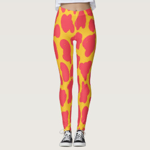 A vibrant yellow red classic "Ratti_Creative_Arts" Leggings